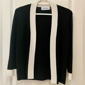 Calvin Klein black and white open cardigan Size XS